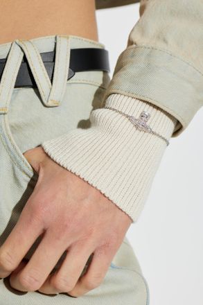 Vivienne Westwood Bracelet With Crystals, Womens, Silver
