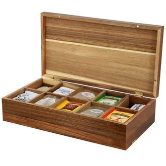 MegaChef Wood Tea Box Organizer in Acacia at Nordstrom