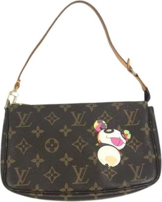 Louis Vuitton Pre-owned Handbag- Pouch & Shoulder Bag - Dames - Vintage Schoudertas - Bruin - ONE Size - Vintage