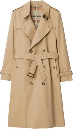 Burberry Klassieke regenkleding met stormflap - Heren - Trenchcoats - Bruin - M - Katoen - Jassen