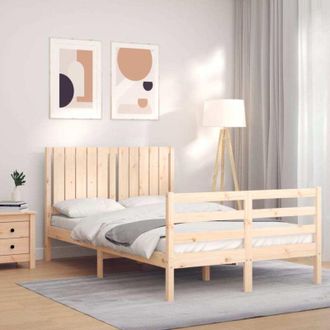 vidaXL Estructura De Cama De Matrimonio Con Cabecero Madera Maciza Vidaxl
