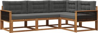 vidaXL Conjunto De Sof&aacute;s De Exterior 4 Uds. Natural Y Antracita Vidaxl