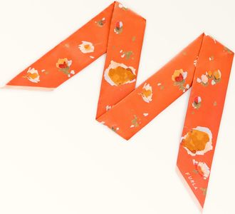 Furla Metropolis Bandeau Toni Paprika Twill Di Seta Con Stampa Fiori Leggeri Donna