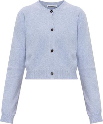 Jil Sander Wool Cardigan - Dames - Vesten - Blauw - XL - Wol - Truien & Vesten