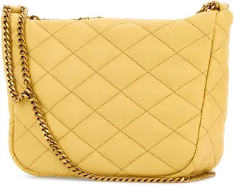 Saint Laurent Womens Mbag Crossbody Bag Yellow Leather