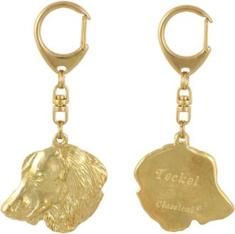 OEM Dachshund Iv - Llavero De Perro Ba&ntilde;ado En Oro En Caja De Regalo, Decoraci&oacute;n De Bolso, Accesorio De Lujo De Art-dog