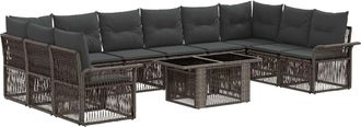 vidaXL Conjunto De Sof&aacute;s De Jard&iacute;n 11 Uds. Gris Y Gris Oscuro Vidaxl