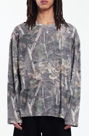 Jaded London Woodland Camo Long Sleeve Waffle T-Shirt at Nordstrom, Size Xx-Large