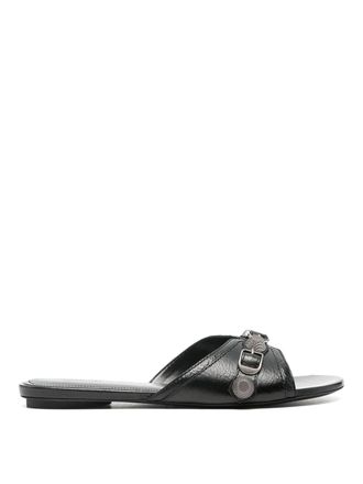 Balenciaga Cagole Leather Sandals