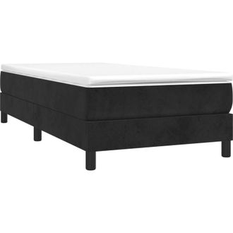 vidaXL Cama Box Spring Con Colch&oacute;n Terciopelo Negro 80x200 Cm Vidaxl