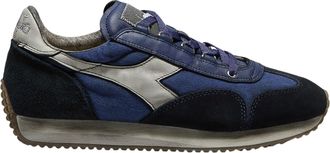 Diadora Navy Blue Black Equipe Dirty Silver Accent Sneakers