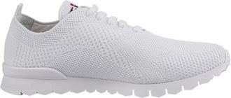 Kiton Witte Gebreide Running Fit Sneakers - Heren - Sneakers - Wit - 45 EU - Katoen - Schoenen