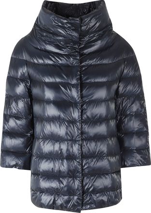 Herno Blue Aminta High Collar Quilted Polyamide Down Jacket