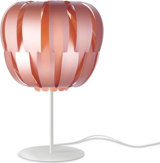Linea Zero Lampada Da Tavolo Con Base 1 Luce Queen Polilux Rosa Metallico Made In Italy