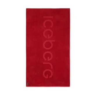 Iceberg Home, Heren, Rood, ONE Size, Katoen, Strandlaken met Contrasterend Logo