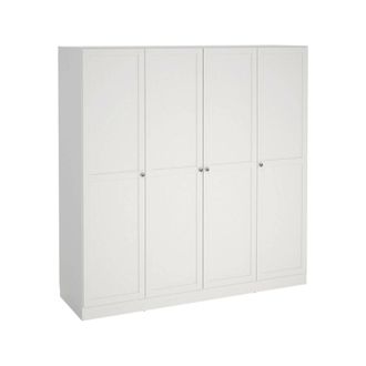 Dmora Dmora - Gran Armario Presidenti, Muebles De Dormitorio, Vestidor, Armario De Ropa, 196x62 H200 Cm, Blanco