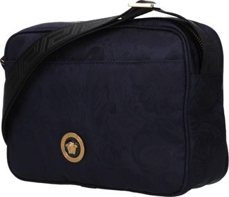 Versace Mens Blue Fabric Crossbody Bag