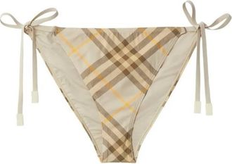 Burberry Check Print Slip-On Bikini Briefs, Size X-Small