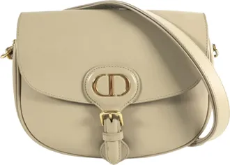 Dior Womens Bobby Saddle Crossbody Bag - Ivory Leather - One Size