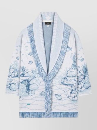 Alanui ocean inspired wool cardigan belt