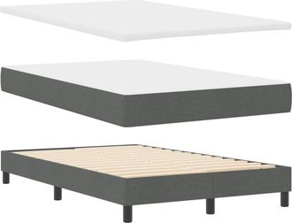 vidaXL Vidaxl - Box Spring Bed with Mattress Dark grey 120 x 190 cm Fabric
