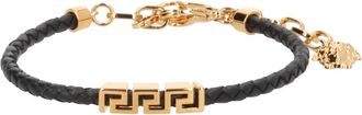 Versace Braided Calf Leather Greek Belt