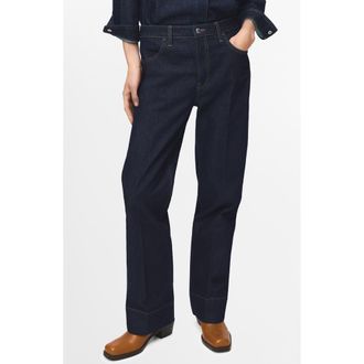 Mango Straight Leg Jeans in Dark Blue at Nordstrom, Size 18