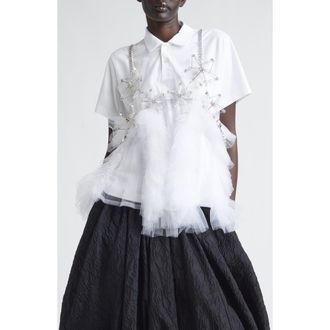 Comme Des Gar&ccedil;ons Safety Pin Chain Harness in Silver at Nordstrom, Size Medium