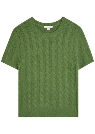 Vince Cable-knit Wool and Cashmere-blend T-shirt - Light Green - S (UK8-10 / S)