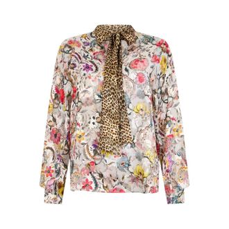 Roberto Cavalli Dames, Blouses & Shirts, Beige, Maat: XS Zijde