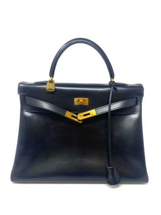 Herm&egrave;s 1995 Black Box Leather Kelly 35