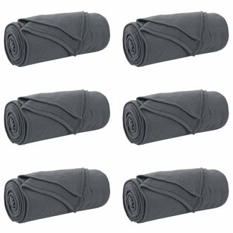 vidaXL Mantitas De Sof&aacute; 6 Pcs Gris Oscuro 170 X 130 Cm Lana Vidaxl