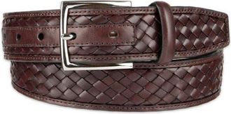 Cole Haan Woven Leather Belt in Chocolate at Nordstrom, Size 36