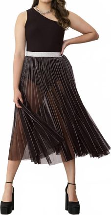 GSTQ Sunpleated Mesh Skirt In Black