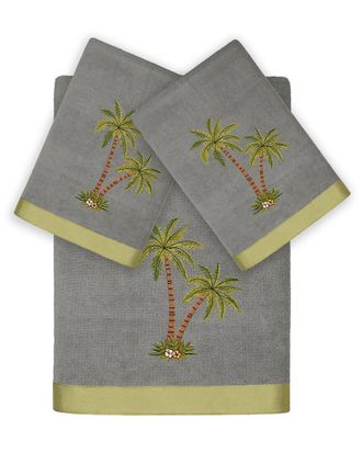 Linum Home Textiles Palmera 3Pc Embellished Turkish Cotton Towel Set