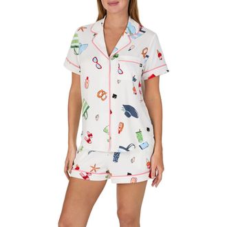 Kate Spade New York print short pajamas in Pink/Multi at Nordstrom, Size X-Large