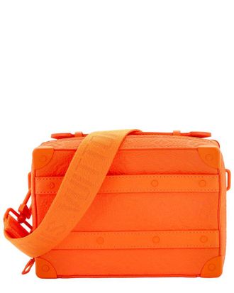 Louis Vuitton Orange Monogram Taurillon Leather Handle Soft Trunk (Authentic Pre-Loved)