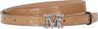 Max Mara Nette Croco-print Lederen Riem - Dames - Riemen - Bruin - S - Leer - Accessoires
