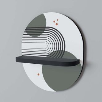 OEM Estante Ovalado Negro Orbital Decor