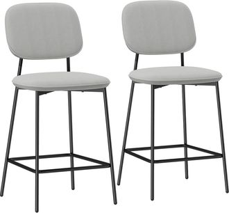 HOMCOM Taburetes de bar 45x49x102 cm gris claro