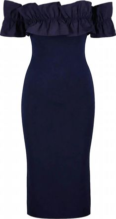 Essentiel Womens Joynomi Knit Midi Dress In Navy Blue