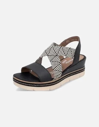 Remonte Womens Remonte Ladies sandal D2L54-03 in Black combi