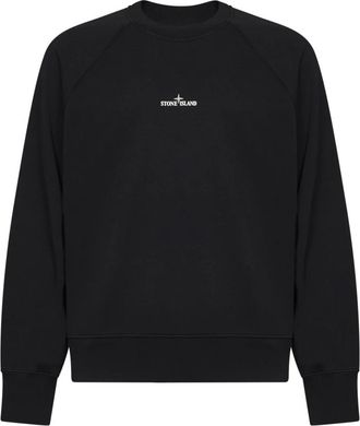Stone Island Crewneck Sweatshirt - Heren - Sweatshirts - Zwart - 2XL - Katoen - Hoodies & sweatvesten
