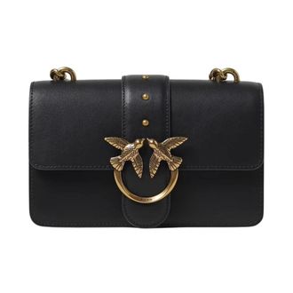Pinko Love One Mini Crossbody Tas - Dames - Schoudertassen - Zwart - ONE Size - Leer - Tassen