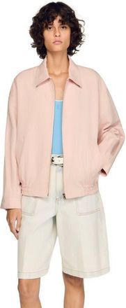 Sandro Cotton and linen jacket in Pink at Nordstrom, Size 38 Eu