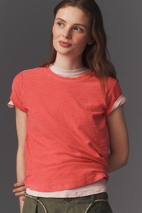 Pilcro The Bennie Cotton Slub Crew-Neck Slim Tee by Pilcro