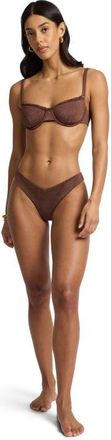 Onia Chiara Mid-Rise Bikini Bottom in Hickory at Nordstrom, Size X-Small