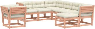 vidaXL Juego De Muebles Jard&iacute;n 8 Pzas Y Cojines Madera Abeto Douglas Vidaxl