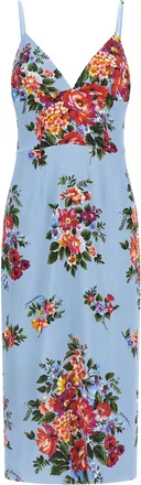Dolce & Gabbana Blue Viscose Midi Womens Dress