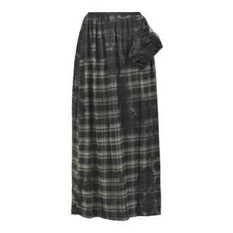 Souvenir Midi Skirts, female, Gray, Size: S Long Flannel Wrap Skirt